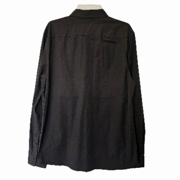 Lululemon Commission Hidden Button Pocket Longsleeve Black Men's Shirt Medium - Picture 2 of 9